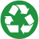 (Picture showing the two common recycling symbols: one a yin-yang of sorts, formed from two arrows; the other formed from three arrows in a triangular arrangement forming a continuous loop.)